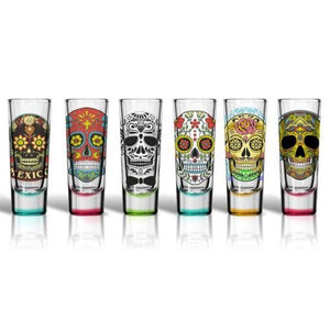 Shot Glasses with Mexican Designs.