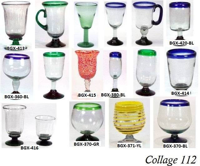 Collage 112  Glass stem glasses New