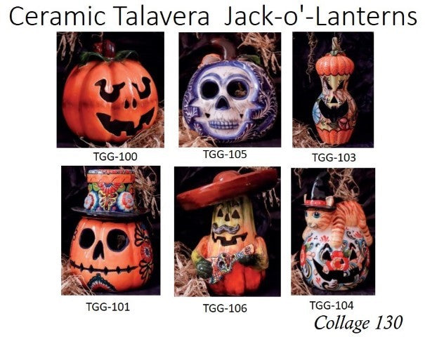 Collage 130 Ceramic Talavera  Jack-o'-Lanterns