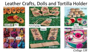 Collage 138 Leather Crafts, Dolls and Tortilla Holder