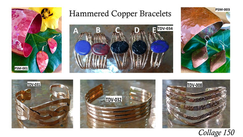 Collage 150 Hammered Copper Bracelets