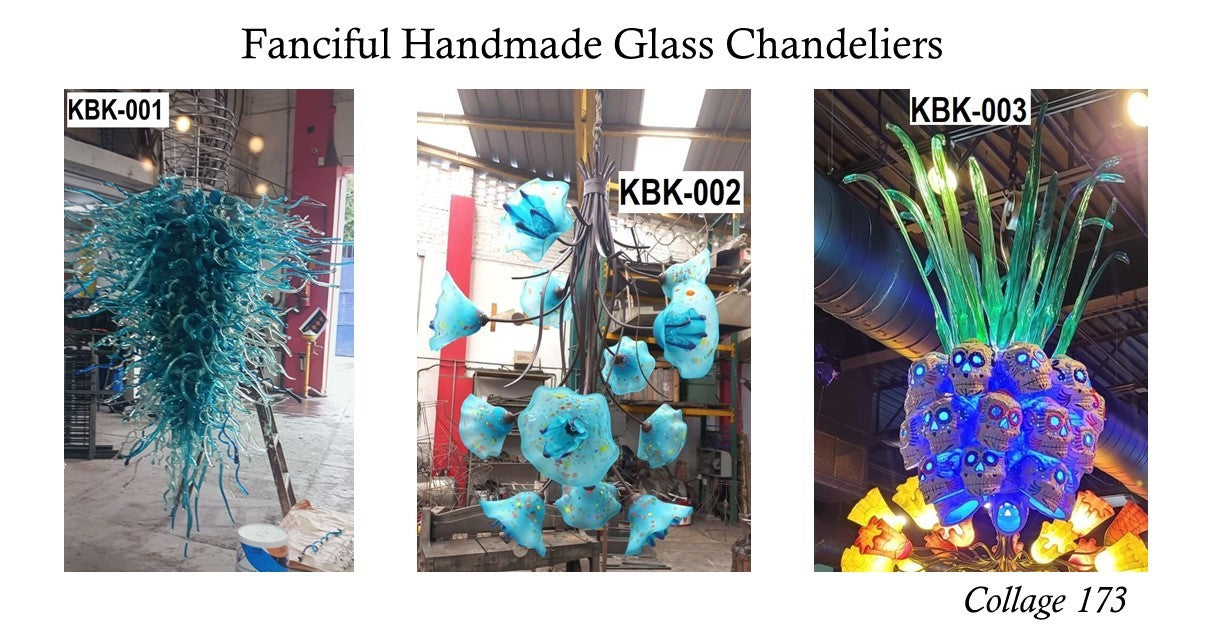 Collage 173 Fanciful Handmade Glass Chandeliers