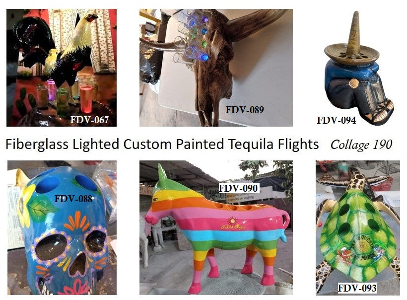 Collage 190 Fiberglass Lighted Custom Painted Tequila Flights