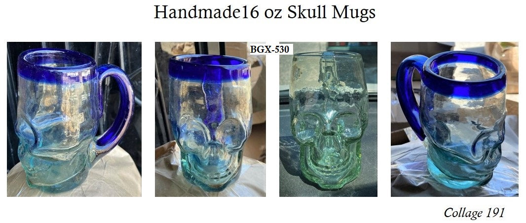 Collage 191 Handmade16 oz Skull Mugs