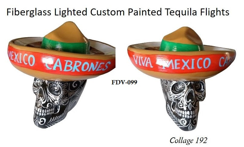 Collage 192 Fiberglass Lighted Custom Painted Tequila Flights