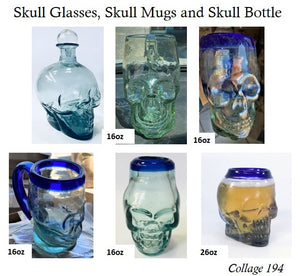 Collage 194 Skull Glasses, Skull Mugs and Skull Bottle