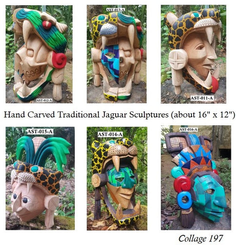 Collage 197 Hand Carved Traditional Jaguar Sculptures