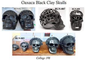 Collage 198 Oaxaca Black Clay Skulls