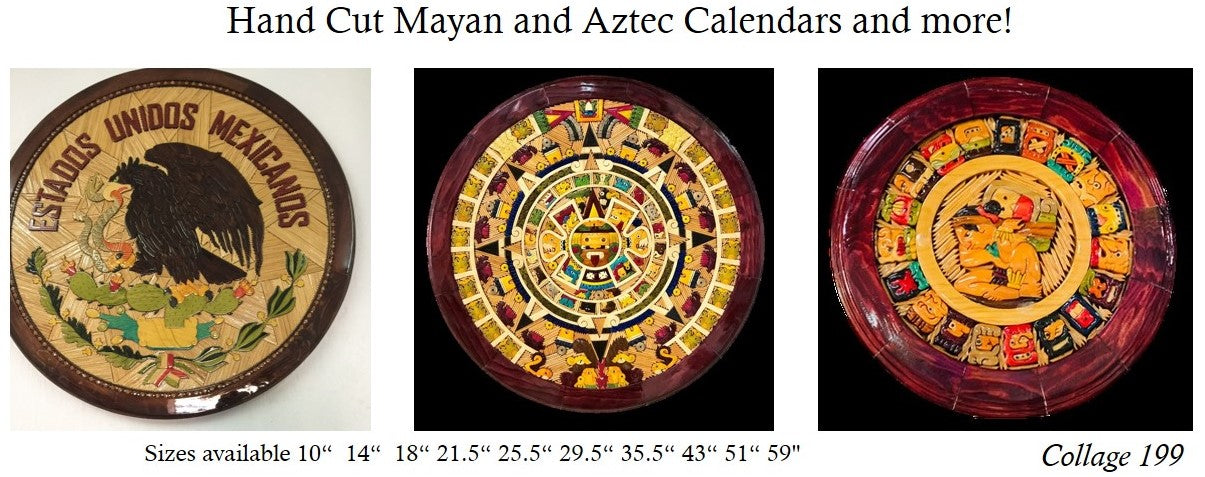 Collage 199 Hand Cut Mayan and Aztec Calendars and more!