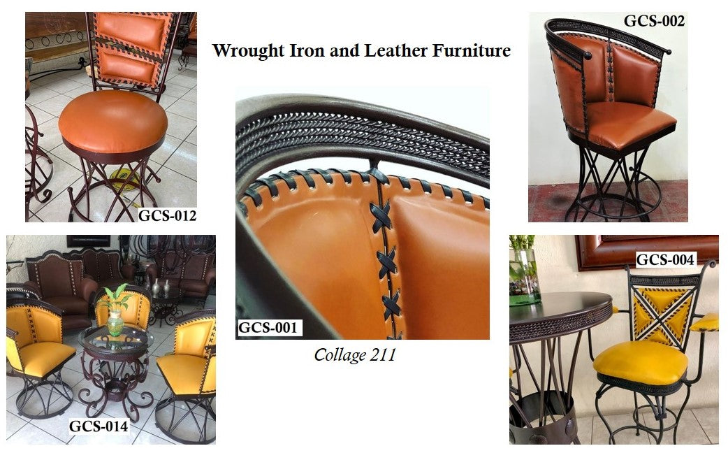 Collage 211 Wrought Iron and Leather Furniture