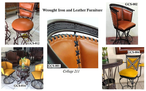 Collage 211 Wrought Iron and Leather Furniture