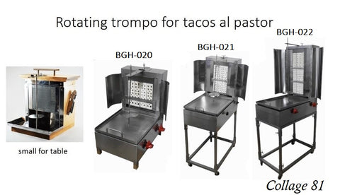 Collage 81 Rotating trompo for tacos al pastor New