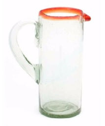 BGX-600 Cylindrical Pitcher Glass with Colored Rim