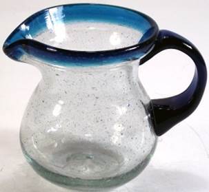 BGX-630 Small Cream Pitcher Glass with colored rim