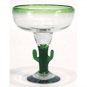 Green Rim Cactus Margarita Glass