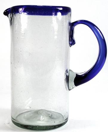 BGX-600 Cylindrical Pitcher Glass with Clear or Colored Rim