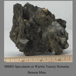 M0002 Specularite or Wartite Vareity Hematite Benson Mines