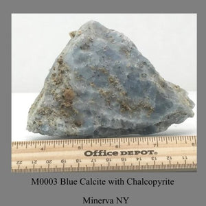 M0003 Blue Calcite with Chalcopyrite Minerva NY