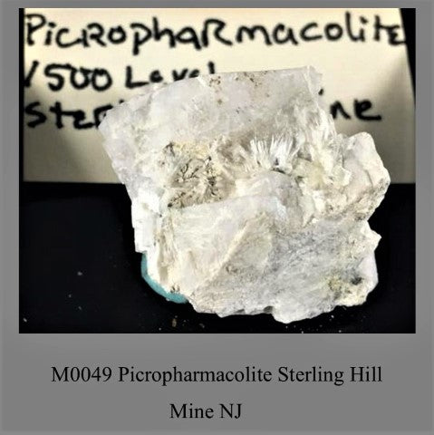 M0049 Picropharmacolite Strerling Hill Mine NJ