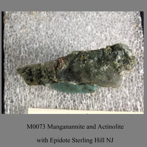 M0073 Manganannite and Actinolite with Epidote Sterling Hill NJ