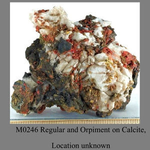 M0246 Realgar and Orpiment on Calcite