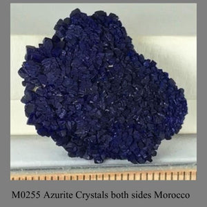 M0255 Azurite Crystals both sides Morocco