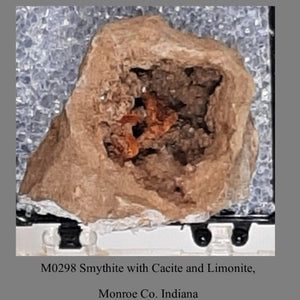 M0298 Smythite with Cacite and Limonite, Monroe Co. Indiana