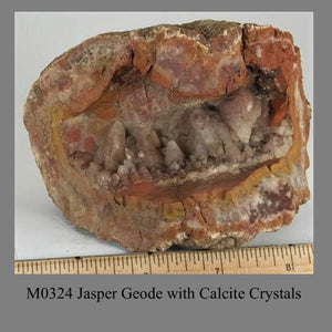 M0324 Jasper Geode with Calcite Crystals