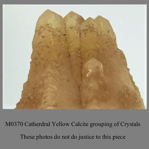 M0370 Cathedral Yellow Calcite grouping of Crystals