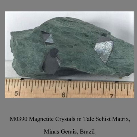 M0390 Magnetite Crystals in Talc Schist Matrix, Minas Gerais, Brazil 