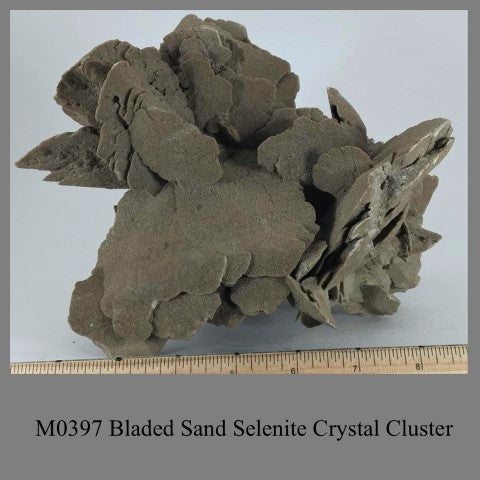 M0397 Bladed Sand Selenite Crystal Cluster