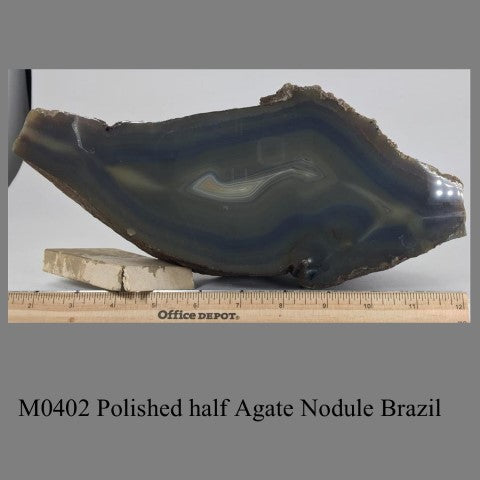 M0402 Polished half Agate Nodule Brazil