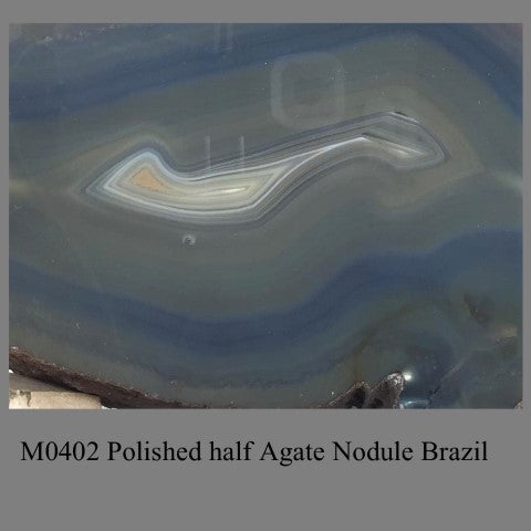 M0402 Polished half Agate Nodule Brazil