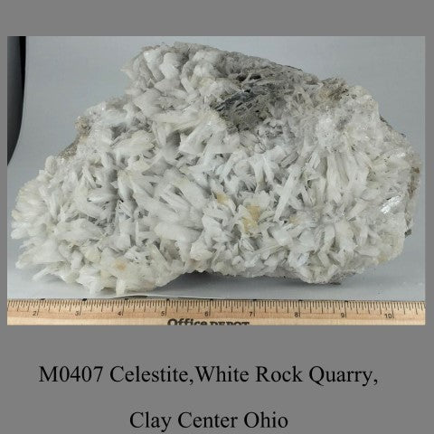 M0407 Celestite,White Rock Quarry, Clay Center Ohio