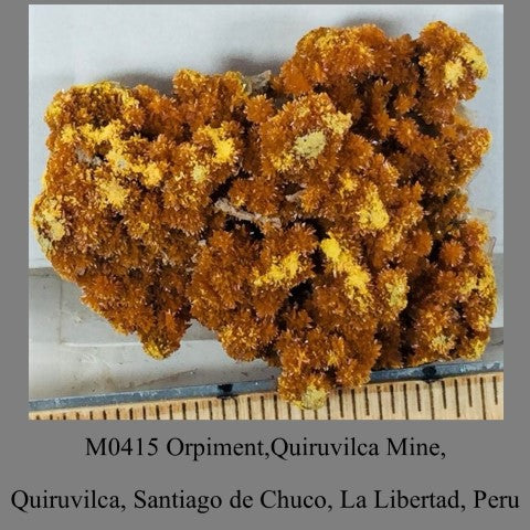 M0415 Orpiment,Quiruvilca Mine, Santiago de Chuco, La Libertad, Peru