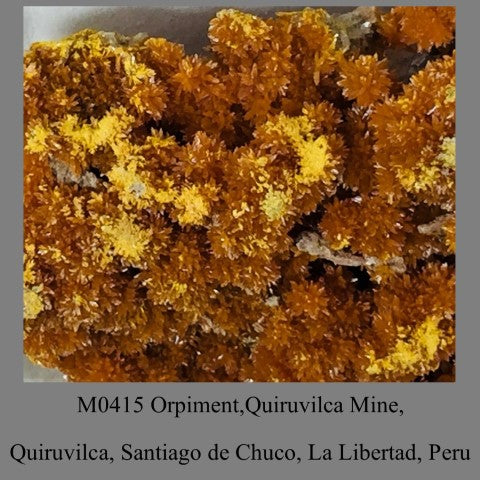 M0415 Orpiment,Quiruvilca Mine, Santiago de Chuco, La Libertad, Peru