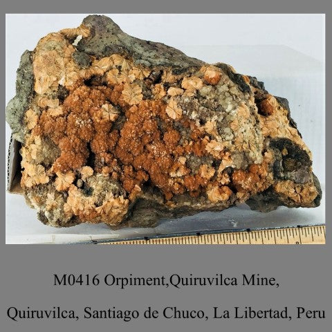 M0416 Orpiment,Quiruvilca Mine, Santiago de Chuco, La Libertad, Peru