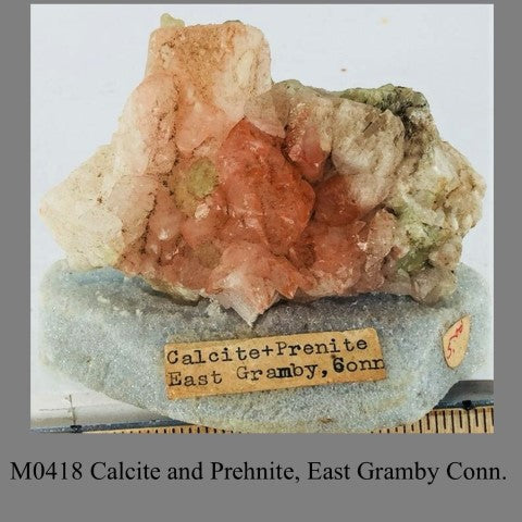 M0418 Calcite and Prehnite, East Gramby Conn.