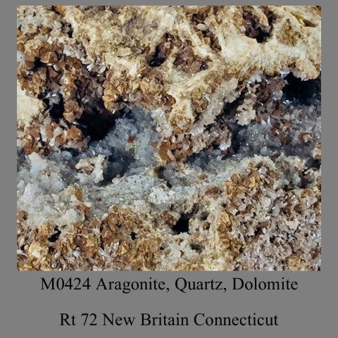 M0424 Aragonite, Quartz, Dolomite Rt 72 New Britain Connecticut