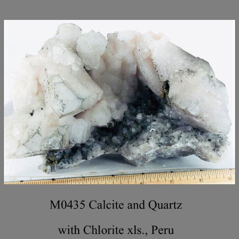 M0435 Calcite and Quartz with Chlorite xls., Peru