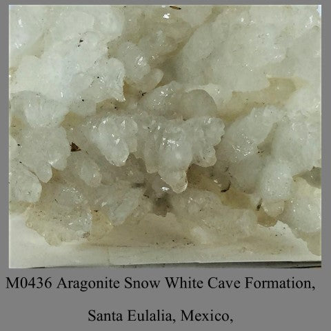 M0436 Aragonite Snow White Cave Formation Mineral, Santa Eulalia, Mexico,