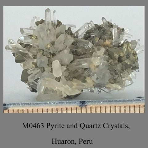 M0463 Pyrite and Quartz Crystals, Huaron, Peru