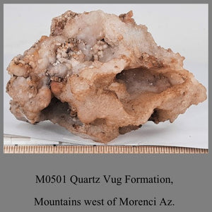 M0501 Quartz Vug Formation, Mountains west of Morenci Az.