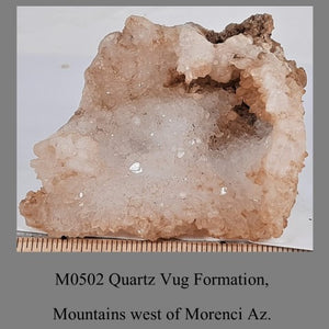 M0502 Quartz Vug Formation, Mountains west of Morenci Az.
