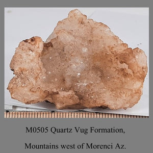 M0505 Quartz Vug Formation, Mountains west of Morenci Az.