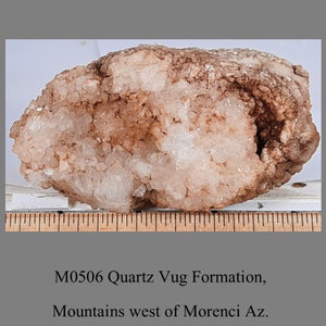 M0506 Quartz Vug Formation, Mountains west of Morenci Az.
