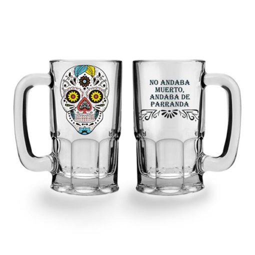 Calaca beer mug transparent diamonds