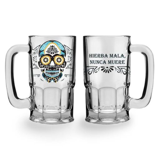 Calaca beer mug transparent smile