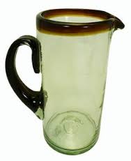 BGX-600 Cylindrical Pitcher Glass with Clear or Colored Rim